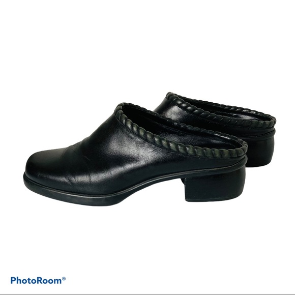 Cole Haan Shoes - Cole Haan Heeled Mules Black Leather Size 7M
